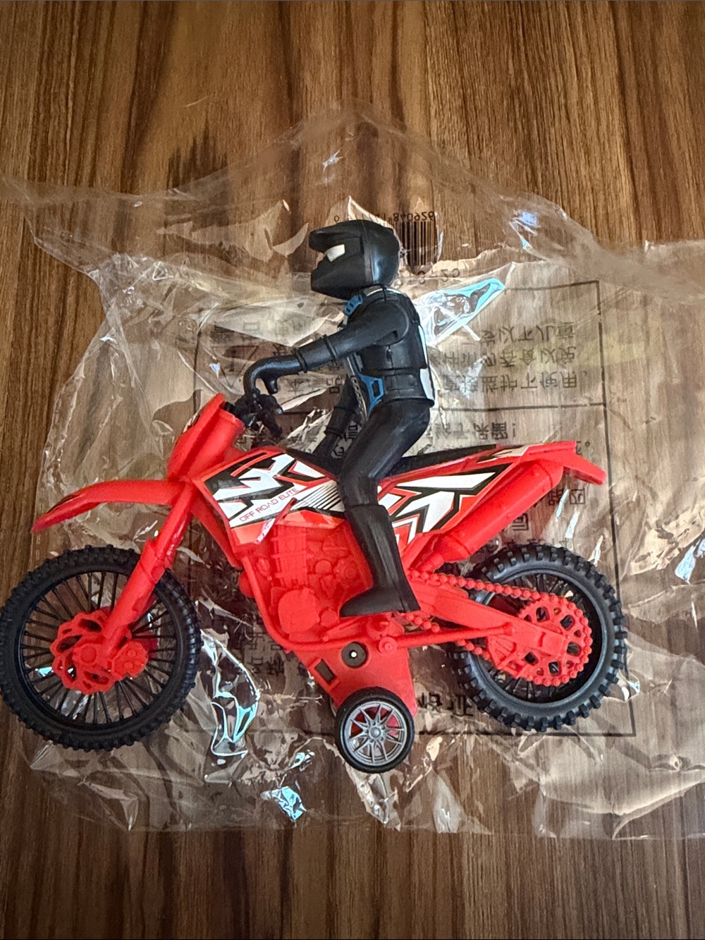 Red Kids Motocross Toy Bike with Rider - Durable Action Figure